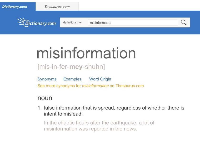 ’Misinformation’ And 'toxic' Top Word Of The Year Lists | Canoe.Com