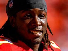 The Kansas City Chiefs have released Kareem Hunt after a video surfaced of him allegedly showing him brutalizing a woman. (David Eulitt/Getty Images)