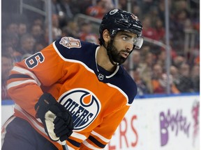 The Edmonton Oilers' Jujhar Khaira during third period NHL action against the Montreal Canadiens at Rogers Place, in Edmonton Tuesday Nov. 13, 2018.