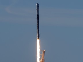 In this Dec. 3, 2018, file photo, In this photo provided by the U.S. Air Force, a SpaceX Falcon 9 rocket, carrying the Spaceflight SSO-A: SmallSat Express, launches from Space Launch Complex-4E at Vandenberg Air Force Base, Calif.