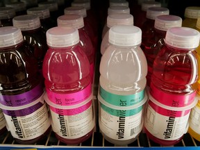 Vitaminwater beverages are offered for sale at a Walgreens store May 25, 2007 in Chicago, Illinois.