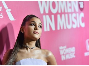 US singer/songwriter Ariana Grande attends Billboard's 13th Annual Women In Music event at Pier 36 in New York City on on December 6, 2018.
