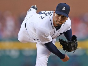 Anibal Sanchez of the Detroit Tigers pitches against the Toronto Blue Jays on July 3, 2015 at Comerica Park in Detroit. (Leon Halip/Getty Images)