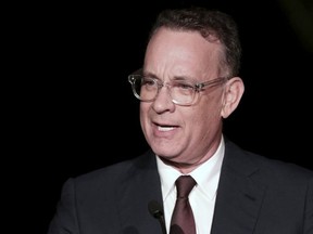 Tom Hanks speaks at the Academy Museum of Motion Pictures' Unveiling of the Saban Building event at the Petersen Automotive Museum on Tuesday, Dec. 4, 2018, in Los Angeles.