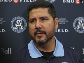Former Montreal Alouettes QB Anthony Calvillo was hired as the new QB coach in Toronto, Ont. on March 19, 2018. (Jack Boland/Toronto Sun)