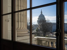 The Capitol Dome is seen from the Russell Senate Office Building in Washington, Thursday, Dec. 27, 2018, during a partial government shutdown.
