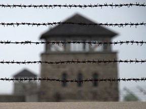 In this file photo taken on April 28, 2015, a barbed wire fence is pictured at the former Nazi concentration camp Mauthausen, northern Austria. (Getty Images)