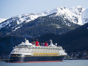 The Disney Wonder cruise ship sails to Juneau as part of its Alaska itinerary. (Matt Stroshane)