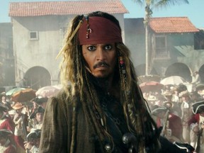 In this image released by Disney, Johnny Depp portrays Jack Sparrow in a scene from "Pirates of the Caribbean: Dead Men Tell No Tales." (Disney via AP) ORG XMIT: NYET716