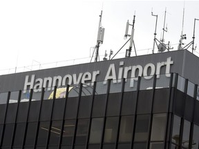 In this Oct. 20, 2014 file photo a building of the Hannover airport is pictured in Hannover, Germany.