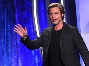 Brad Pitt speaks onstage during the 22nd Annual Hollywood Film Awards at The Beverly Hilton Hotel on Nov. 4, 2018 in Beverly Hills, Calif.  (Kevin Winter/Getty Images for HFA)