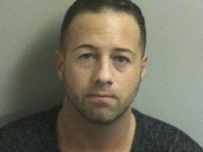 This undated photo provided by the Toms River, N.J., Police Department shows Thomas Lippolis, former boyfriend of "Jersey Shore" cast member Jenni "JWoww" Farley, who is accused of seeking $25,000 from her for not divulging secrets to the media. Police on Wednesday, Dec. 19, 2018, charged Lippolis with third-degree extortion. (Toms River Police Department via AP)