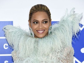 In this Aug. 28, 2016 file photo, Beyonce Knowles arrives at the MTV Video Music Awards at Madison Square Garden, in New York.