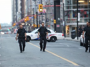 Scene of Eaton centre Shooting on Saturday, June 2, 2012. (Craig Robertson/Toronto Sun)