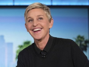 In this Oct. 13, 2016, file photo, Ellen Degeneres appears during a commercial break at a taping of "The Ellen Show" in Burbank.