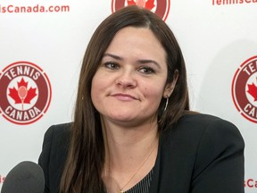 Former Canadian No.1 Aleksandra Wozniak announces her retirement from professional tennis after a 13-year career at a news conference Wednesday, December 19, 2018 in Montreal. (THE CANADIAN PRESS/Ryan Remiorz)