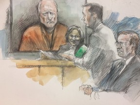 Alleged serial killer Bruce McArthur appears in court via video on Oct. 5, 2018.