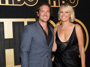 Jack Donnelly and Malin Akerman arrive at HBO's Post Emmy Awards Reception at the Plaza at the Pacific Design Center on Sept. 17, 2018 in Los Angeles, Calif. (Emma McIntyre/Getty Images)
