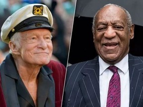 Hugh Hefner, left, and Bill Cosby. (Getty Images file photos)