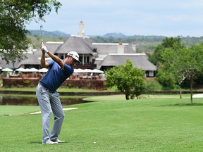 David Lipsky of the United States plays a shot on the ninth hole during day two of the Alfred Dunhill Championships at Leopard Creek Country Golf Club on Dec. 14, 2018 in Malelane, South Africa.