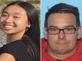 This combination of photos provided by the Allentown, Pa., Police Department shows Amy Yu, left, and Kevin Esterly. On Saturday, March 17, 2018, authorities said the missing Pennsylvania teenager and the 45-year-old man who frequently signed her out of school without her parents' permission have been located in Mexico.