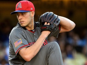 Patrick Corbin of the Arizona Diamondbacks throws against the Los Angeles Dodgers at Dodger Stadium on July 4, 2017 in Los Angeles. (Jayne Kamin-Oncea/Getty Images)