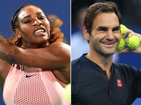 Serena Williams, left, and Roger Federer. (Getty Images photos)