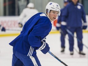 Toronto Maple Leafs Mitch Marner during a team skate at the MasterCard Centre in Toronto on Monday December 10, 2018. Ernest Doroszuk/Toronto Sun