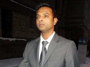 Suganthan Kayilasanathan leaves court after a bail hearing in 2011. (Dave Abel/Toronto Sun)
