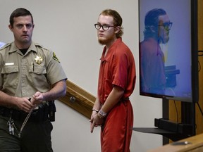 In this Aug. 23, 2017, file photo, defendant Tyerell Joe Przybycien returns to court following a break during his preliminary hearing in 4th District Court, in Provo, Utah.