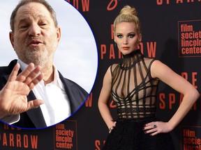 Harvey Weinstein (inset) claimed he had sex with Jennifer Lawrence, according to court documents.