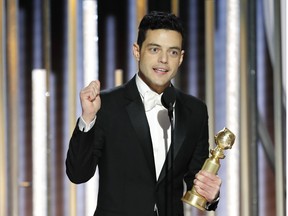 In this handout photo provided by NBCUniversal, Rami Malek from Bohemian Rhapsody accepts the Best Actor in a Motion Picture  Drama award onstage during the 76th Annual Golden Globe Awards at The Beverly Hilton Hotel on Jan. 6, 2019 in Beverly Hills, Calif.