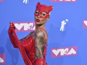 Amber Rose arrives at the MTV Video Music Awards at Radio City Music Hall on Monday, Aug. 20, 2018, in New York.