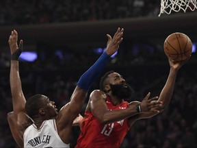 Houston Rockets guard James Harden had a huge game against the Knicks on Wednesday.