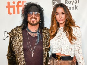 Nikki and Courtney Sixx at the 42nd Toronto International Film Festival 's showing of 'Long Time Running' on Sept. 14, 2017.