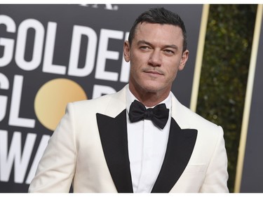 Luke Evans arrives at the 76th annual Golden Globe Awards at the Beverly Hilton Hotel on Sunday, Jan. 6, 2019, in Beverly Hills, Calif.