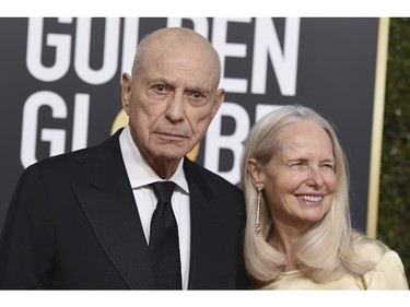 Alan Arkin, left, and Suzanne Newlander Arkin arrive at the 76th annual Golden Globe Awards at the Beverly Hilton Hotel on Sunday, Jan. 6, 2019, in Beverly Hills, Calif.