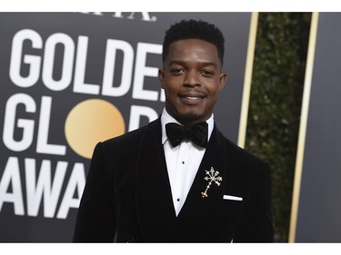 Stephan James arrives at the 76th annual Golden Globe Awards at the Beverly Hilton Hotel on Sunday, Jan. 6, 2019, in Beverly Hills, Calif.