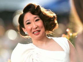 Host and Best Performance by an Actress in a Television Series  Drama "for Killing Eve" nominee Sandra Oh arrives for the 76th annual Golden Globe Awards on January 6, 2019, at the Beverly Hilton hotel in Beverly Hills, California.
