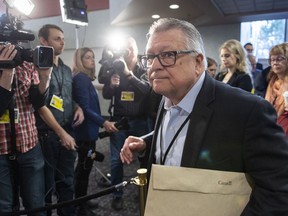 Public Security Minister Ralph Goodale arrives for a cabinet meeting in Sherbrooke, Que. on Friday, January 18, 2019.