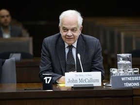 Canada's ambassador to China, John McCallum, waits to brief members of the Foreign Affairs committee regarding China in Ottawa on Friday, Jan. 18, 2019.