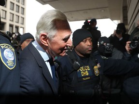 Former campaign adviser for President Donald Trump, Roger Stone, arrives at Federal Court, Tuesday, Jan. 29, 2019, in Washington.
