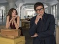 This image released by Netflix shows Rene Russo, left, and Jake Gyllenhaal in a scene from "Velvet Buzzsaw."