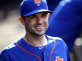 In this Sept. 30, 2018, file photo, New York Mets' David Wright returns to the dugout after an on-field ceremony during a baseball game against the Miami Marlins in New York.
