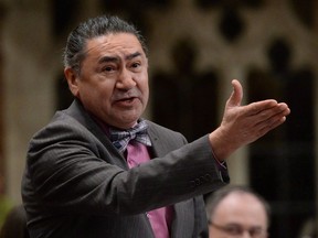 NDP MP Romeo Saganash asks a question in the House of Commons on Parliament Hill in Ottawa on Friday, March 13, 2015.