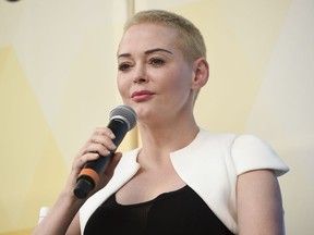 In this July 21, 2018 file photo, actress and activist Rose McGowan speaks at OZY Fest in Central Park in New York. (Evan Agostini/Invision/AP, File)