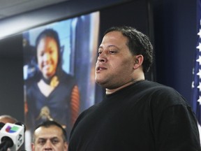 Christopher Cevilla, father of seven-year-old Jazmine Barnes, speaks during a news conference, in Houston on Dec. 31, 2018.