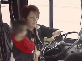 Milwaukee bus driver Irena Ivic rescued a young child she spotted wandering a freeway overpass. (MCTS/AP Video)