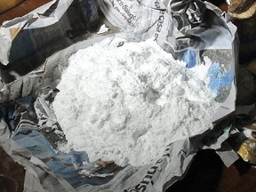 A large pile of cocaine. (Getty Images)