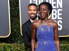 Michael B. Jordan and Lupita Nyong'o attend the 76th Annual Golden Globe Awards at The Beverly Hilton Hotel on January 6, 2019 in Beverly Hills, Calif.  (Frazer Harrison/Getty Images)